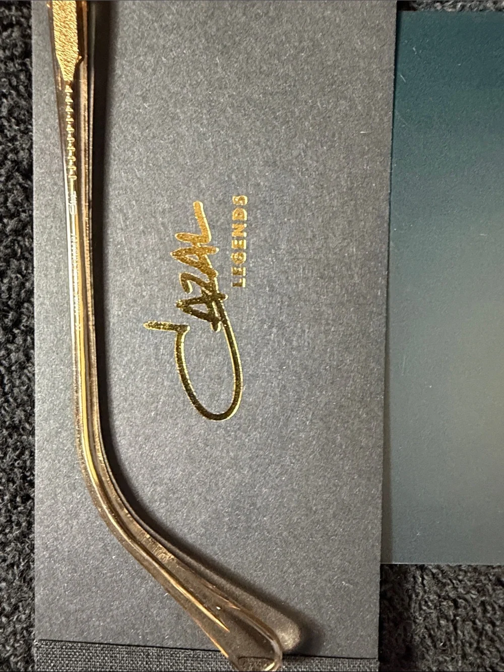 Cazal Gold Round Sunglasses with Dark Lenses